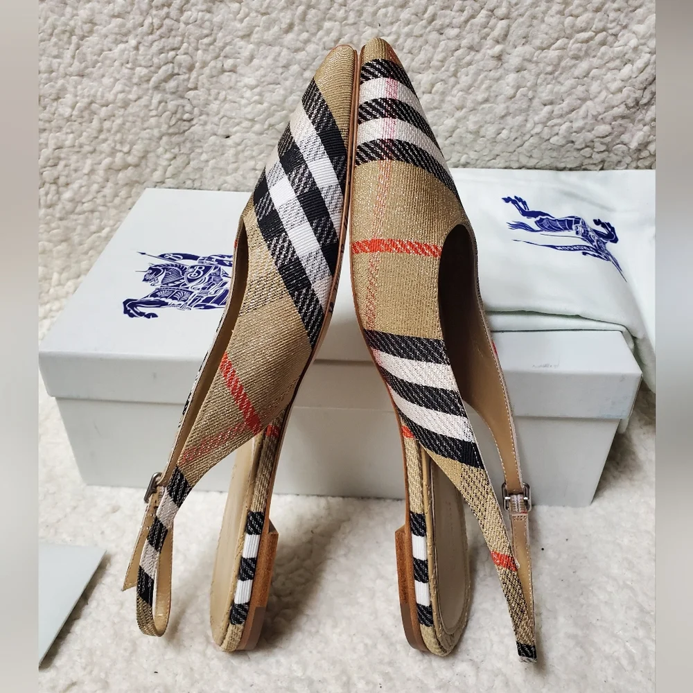 Burberry Birdie Check Slingback Flats - Picture 4 of 11
